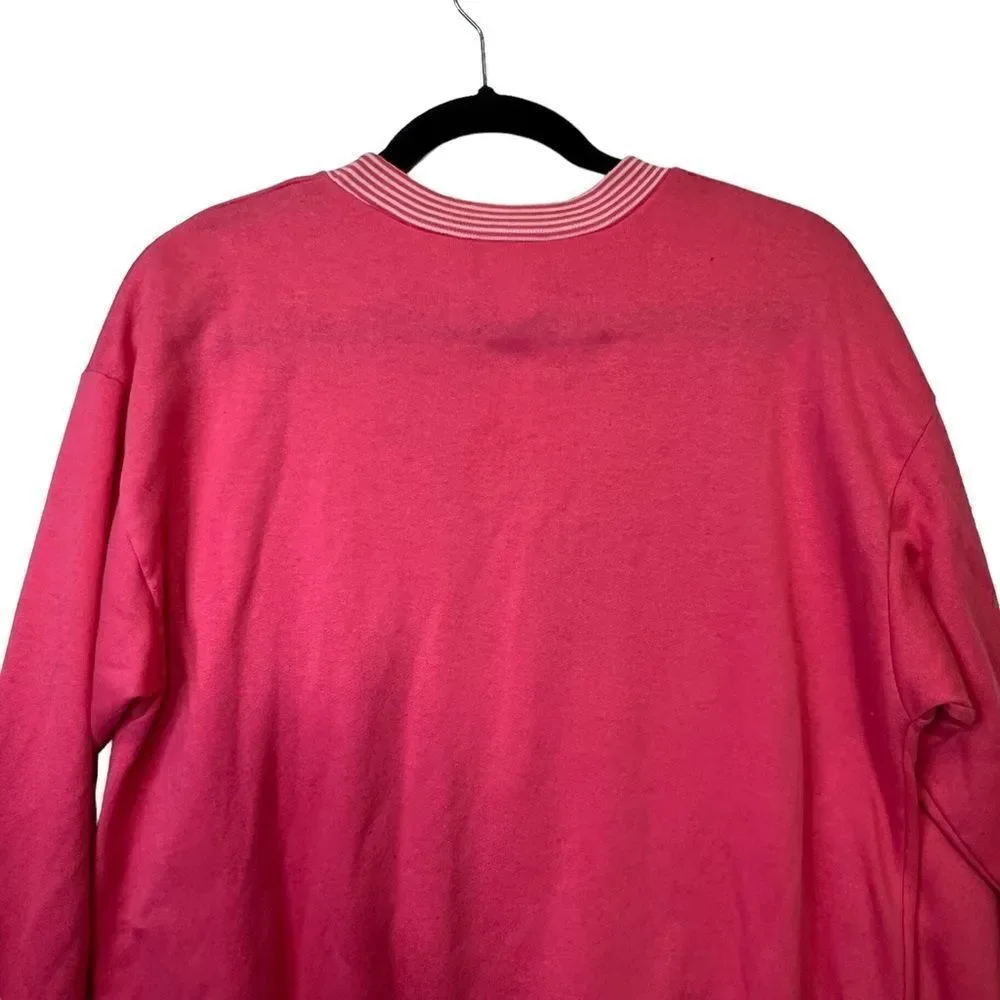 90s Spell out vintage sweater size M bubblegum pink - Picture 4 of 16